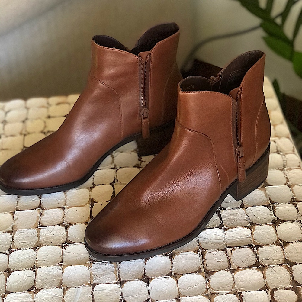 Cole Haan Brown Leather Zip Boot - SZ 8